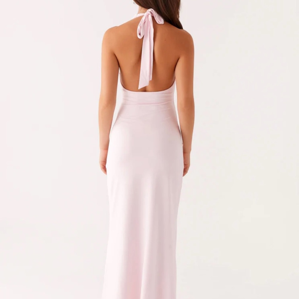 Elegant Pink Halter Maxi Dress - Picture 2 of 3